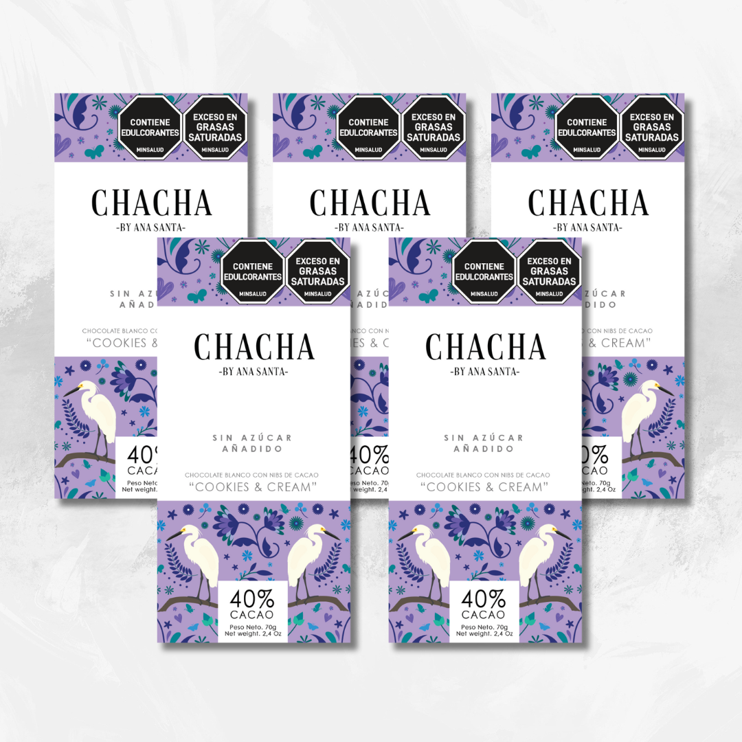 Edición limitada - Combo x 5 Chocolates Blanco "Cookies and Cream"